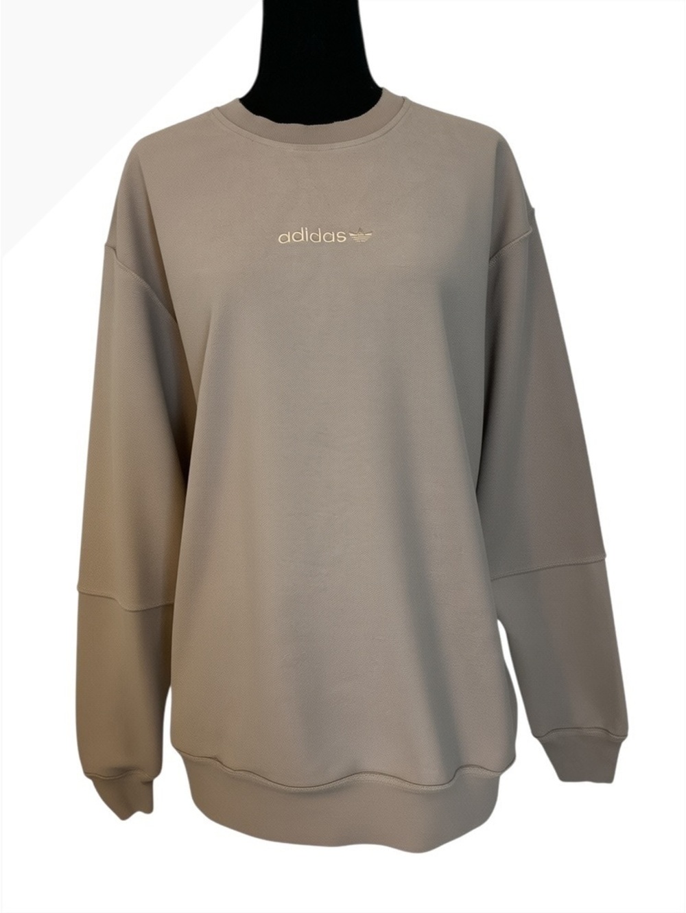 adidas Oversized Crewneck Sweatshirt in Beige, Size L
